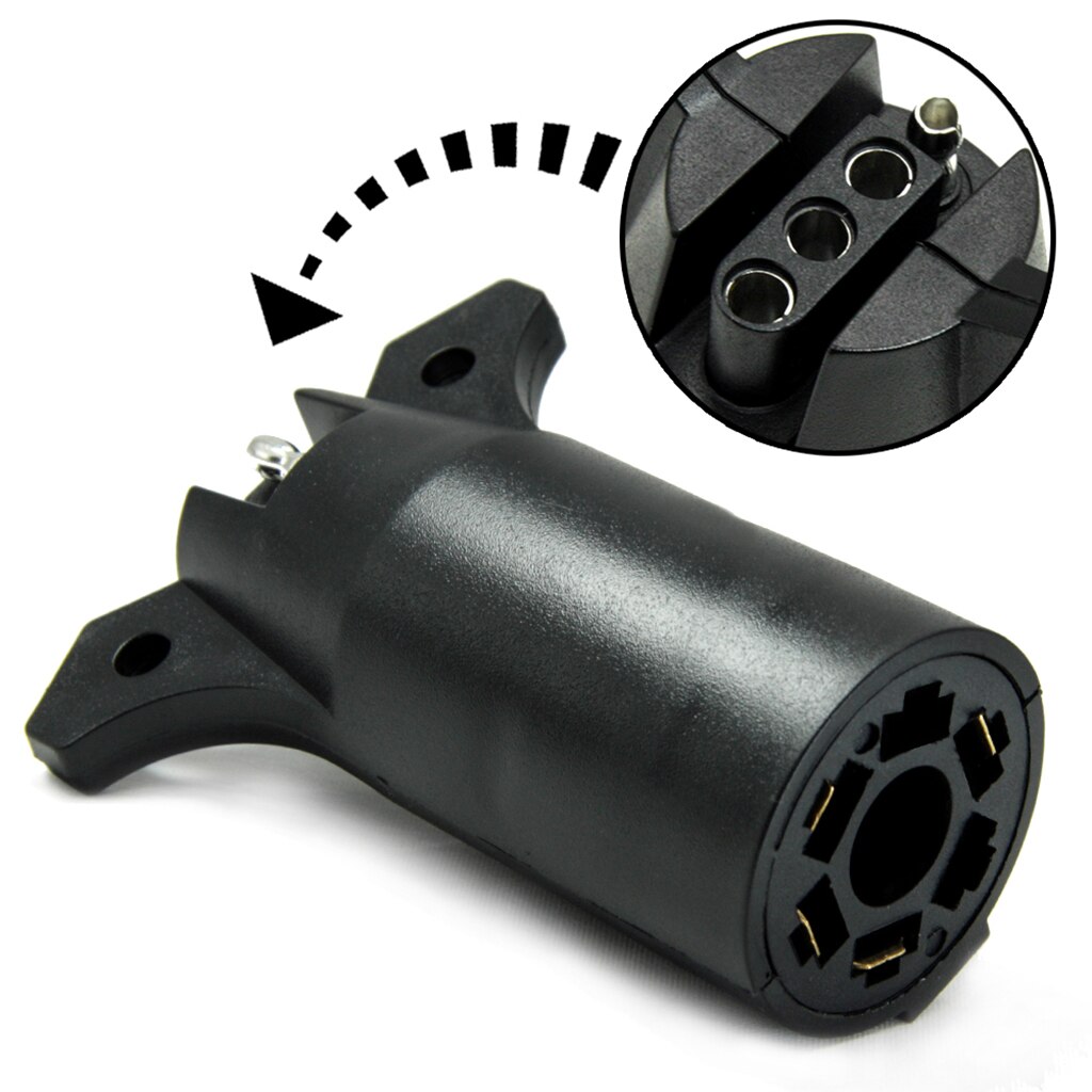 7 Pin To 4 Pin Round Trailer RV Light Connector Adapter Plug Converter