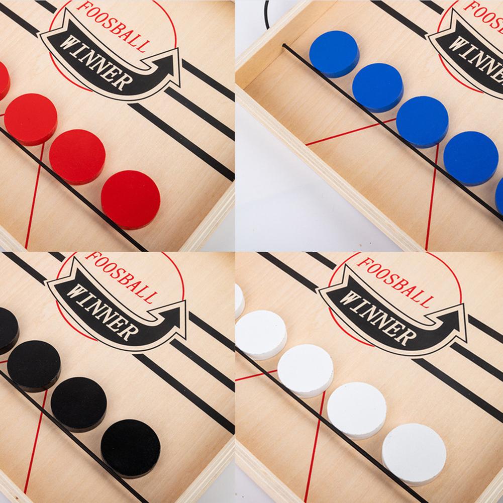 Puck Game Fast Sling Wooden Durable Air Hockey Board Game Toy Parent-child Interactive Game Chess Prop Foosball Table Board Game