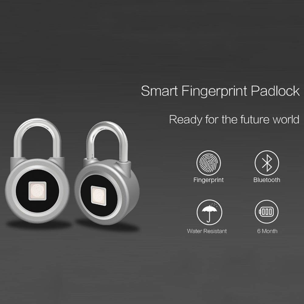 P2 Smart Keyless Fingerprint Lock Bluetooth Phone APP Unlock Waterproof Anti-Theft Padlock Door Lock for Android iOS