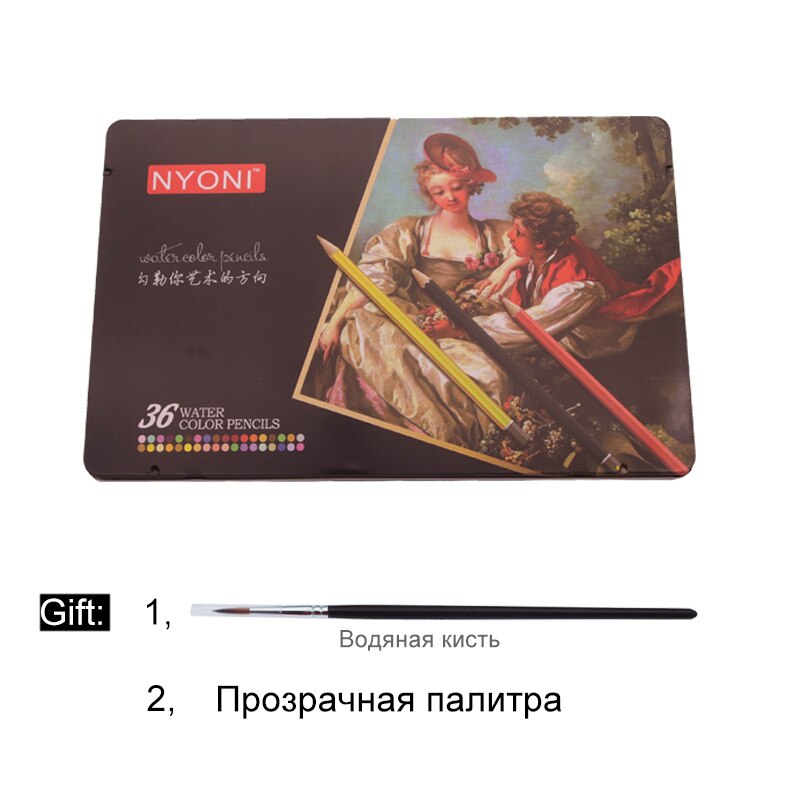 24/36/48/72 Kleur Beroep Tekening Potloden Set Water Oplosbare Kleuren Potlood Set Geschenkdoos Hand-geschilderd Leren Leveranties: 36 Color