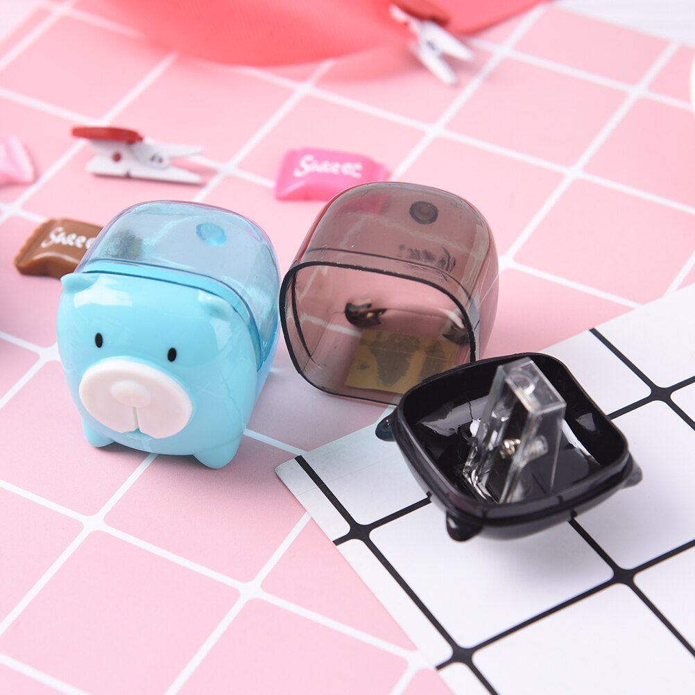 1 Pcs Candy Color Little Pig Pencil Sharpener Kawaii Cartoon Animal Pencil Sharpener For Student Stationery