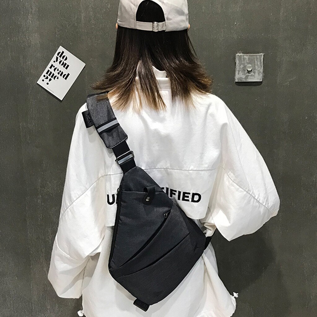 Sling bag casual canvas bröstväska anti stöld crossbody väskor: Default Title