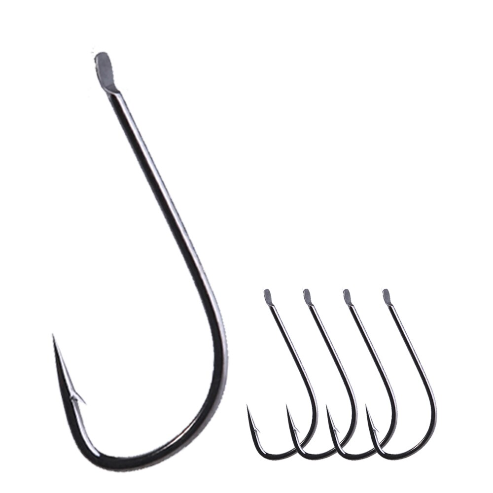 10pcs/lot black and red sode fishing hooks High Carbon Steel Fishing Hook Non-Barb gamakatsu: Black / 2