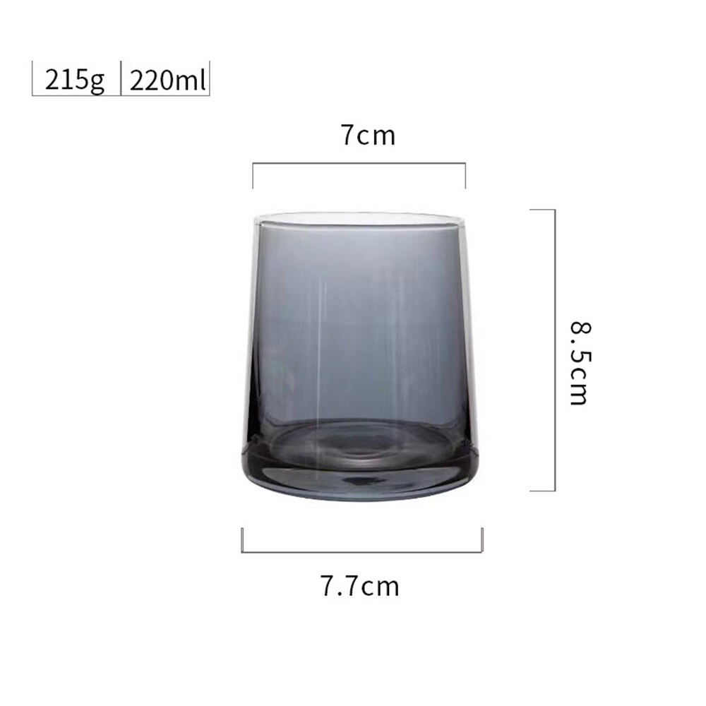 220ML Japanese Style Water Glass Colorful Household Whiskey Glass Thick Bottom Ion Plated Water Juice Glass Glass: Dark Gray