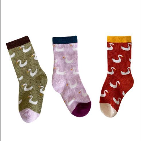 3Pairs 1-8Year spring and summer cartoon retro children's socks