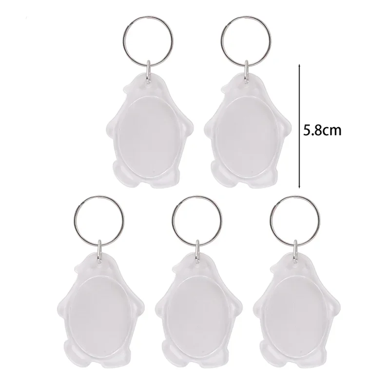 5/30 st transparenta akrylnyckelringar fina tomma fotoramar gör-det-själv-hängen mångsidiga nyckelringar parjubileum: Grön / Röd