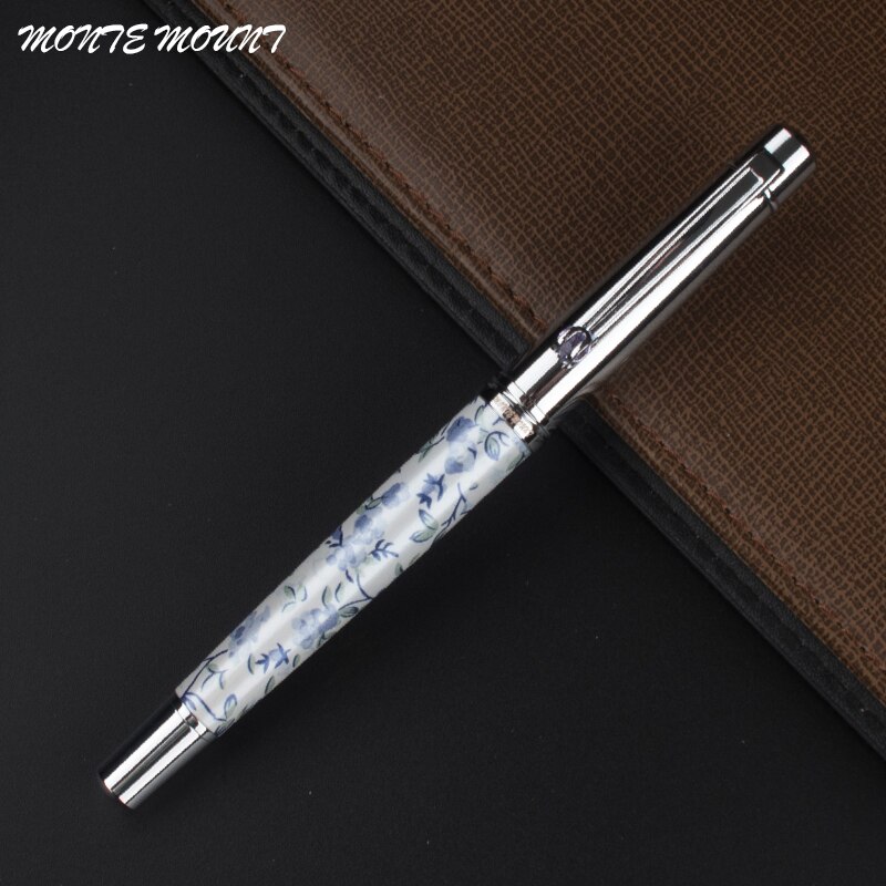 MONTE MOUNT blanc porcelaine stylo rouleau stylo à bille métal cristal stylo Clip belle stylo à bille école papeterie