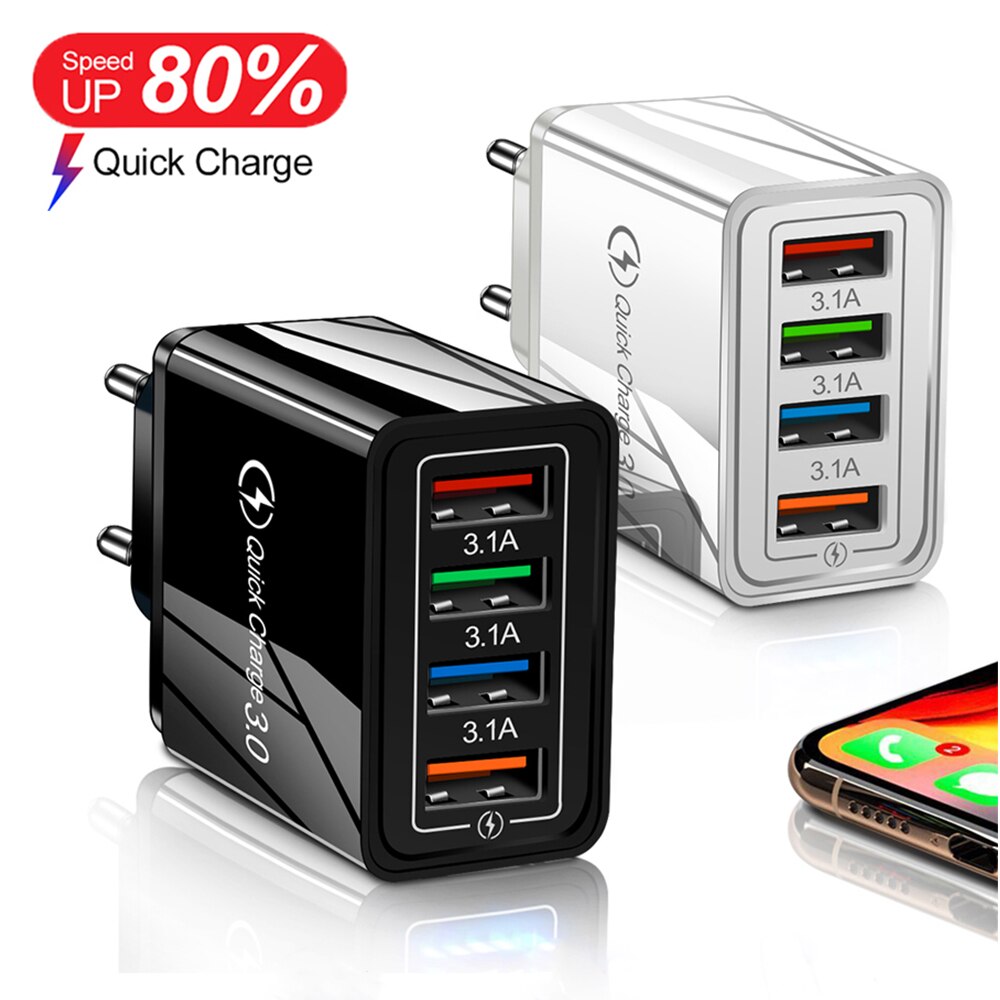 USB Charger Quick Charge 3.0 Charger For All Smart Phones Tablet Wall Mobile Phone Charger Fast Charging 36W EU/US Plug Adapter