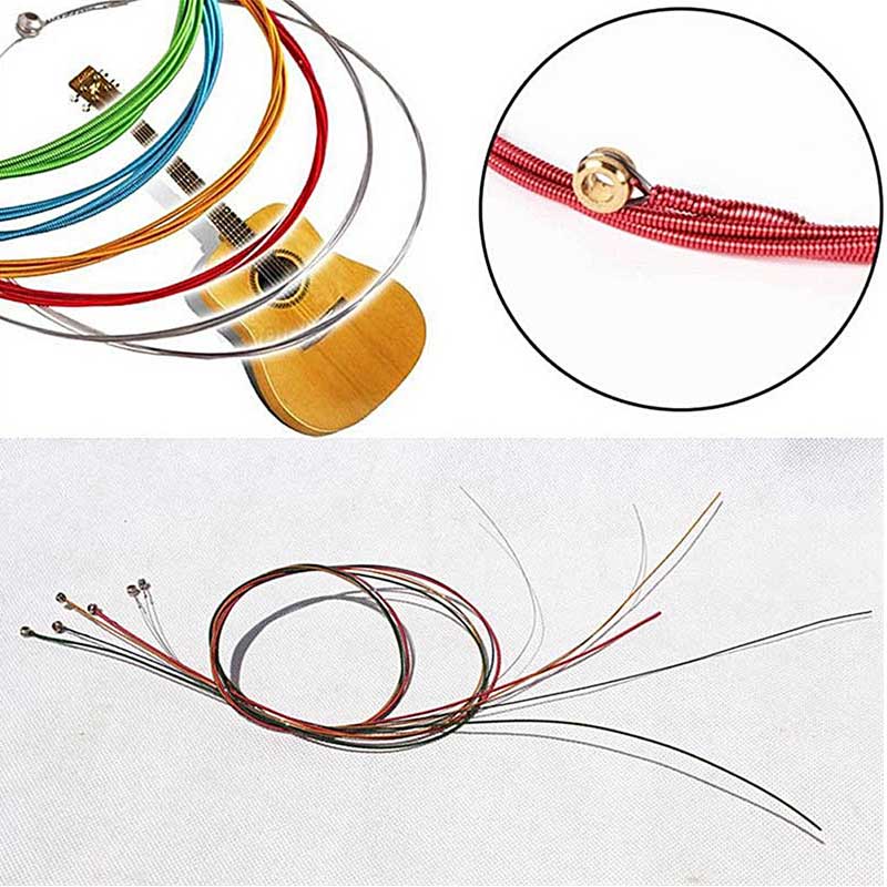 1 Set 5/6 Stuks Regenboog Multicolor Gitaar Snaren E-A Voor Akoestische Gitaar Folk Klassieke Gitaar Multi Kleur