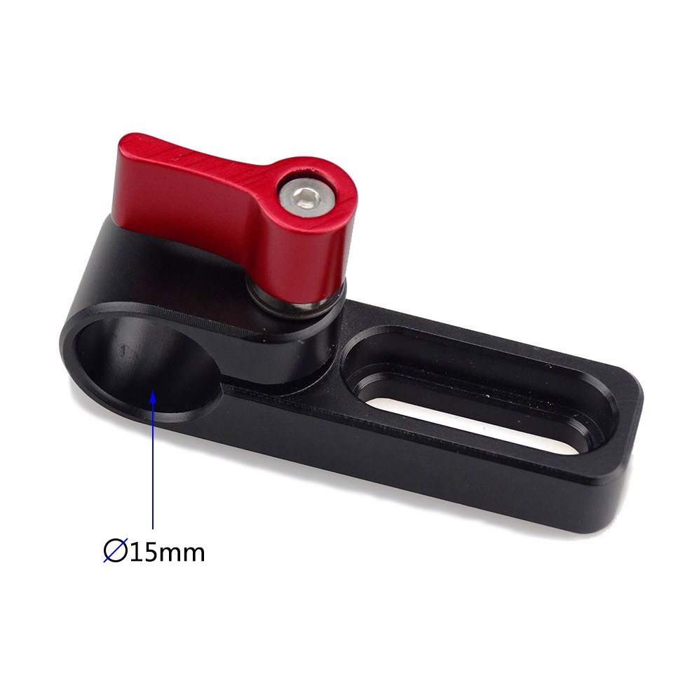 Magicrig Enkel Gat 15Mm Rail Klem Mount Staaf Klem Op Dslr Camera Handvat/Kooi/Plaat Voor Staaf extension Dslr Camera Rig-Y201: Rood