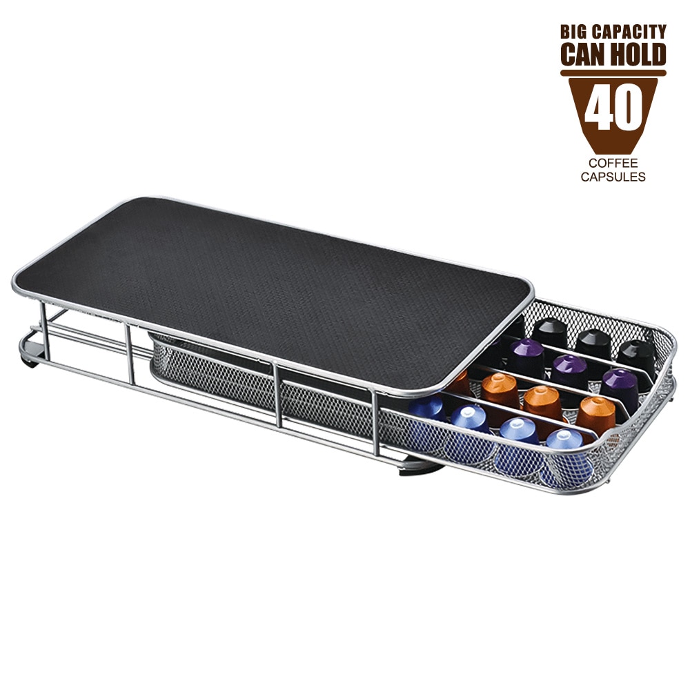 Rvs 40 Cups Nespresso Capsules Pods Houder Opslag Stand Rack Lades Koffie Capsules Planken Organisatie