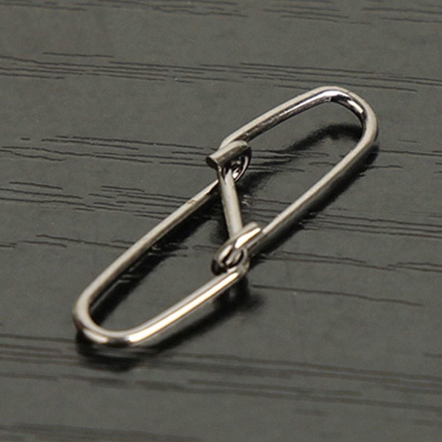 100pcs/lot double lock Fishing snaps barrel Swivel Safety Snaps swivel Fishing Connector Stainless Steel size 0#-6#