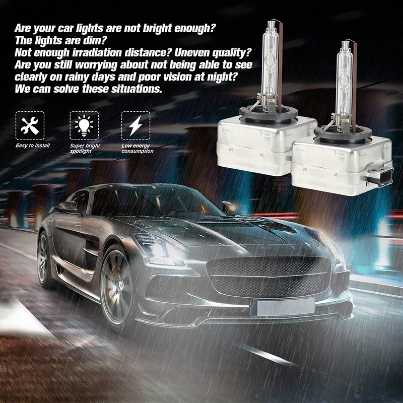 D1S Xenon Hid Vervanging Koplamp Lampen 35W Hoge Dimlicht Voor 12V Auto Koplampen, 2 Pack