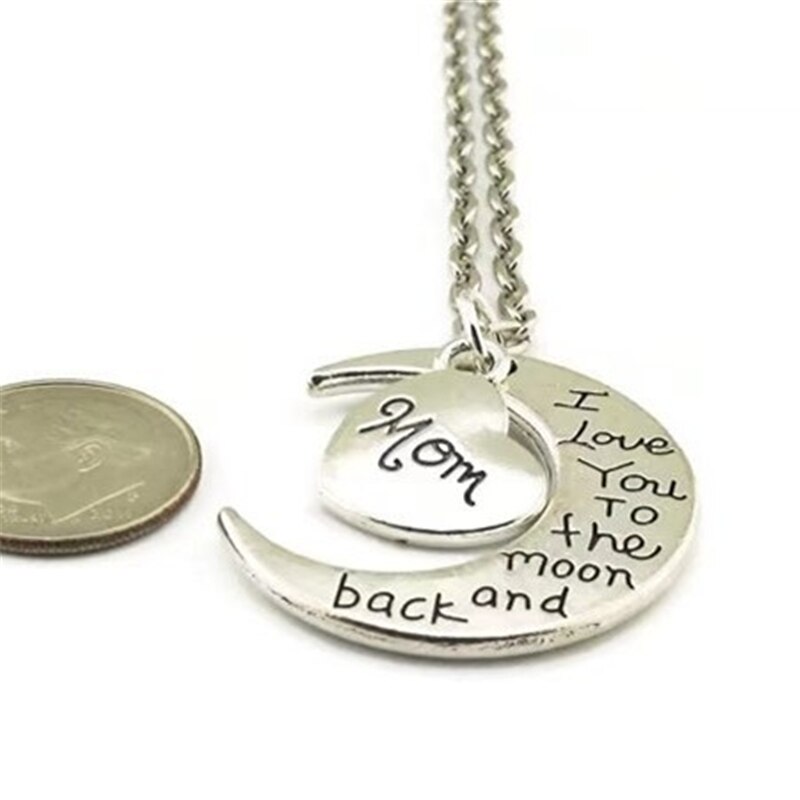 I Love U Aan De Maan En Terug Mom Ketting, Maan Ketting, Moeder Ketting, Cadeau Voor Moeder