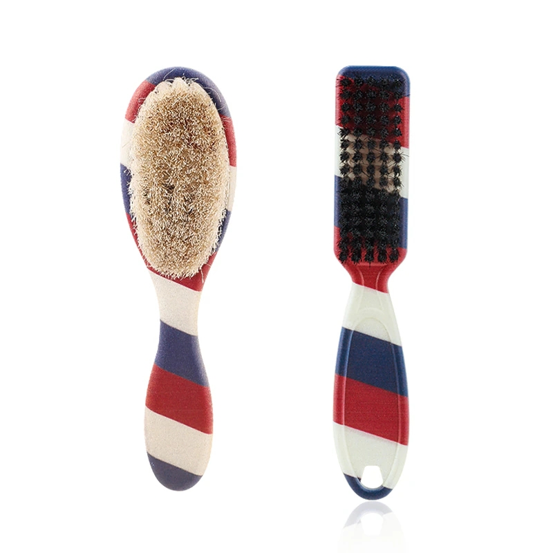 cepillo de afeitar para peluquero, cepillo para quitar el cuello, cepillos de pelo de caballo, herramientas de estilismo para limpieza de salón de bigote facial: Multicolor