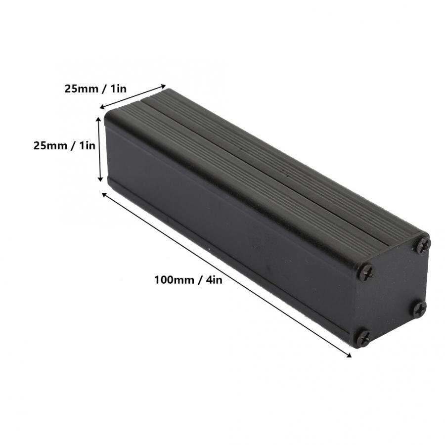 Black 25*25*100mm Aluminum Enclosure PCB Instrument Shell Electronic Cooling Box
