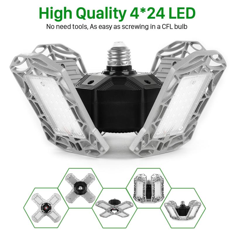Luces para Garage LED, iluminación de techo de interior, brillo, 120W, 12000LM, 6000K, luz diurna para Taller, E26/E27, lámpara Deformación de almacén