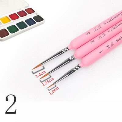 3 sztuk profesjonalne ręcznie malowane hak linii pędzelek robić zdobień w porządku akwarele robić rysowania malowania szczotka dla studentów szkoły sztuki piśmienne: 2