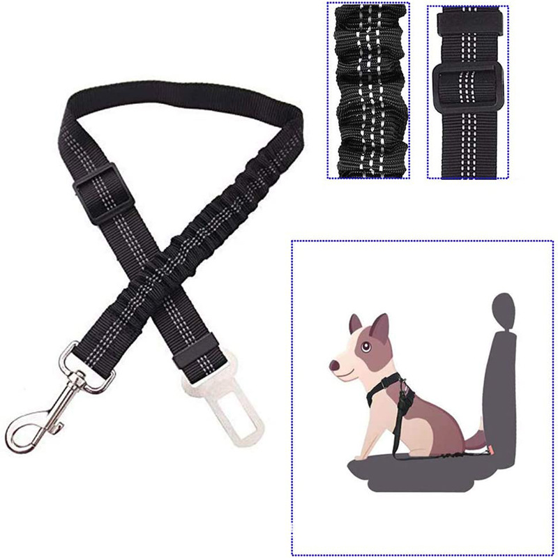 Nylon Pet Dog Seat Belt Verstelbare Harness Leads Riemen Elastische Reflecterende Pitbull Puppy Huisdieren Voertuig Veiligheidsgordel Reizen Veiligheid Touw