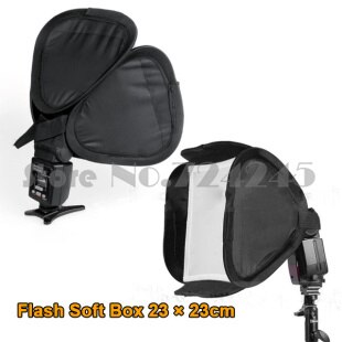 23 cmx 23cm universele draagbare camera flitser softbox diffuser  f 580ex 430ex 600ex voor canon nikon pentax yongnuo flitser