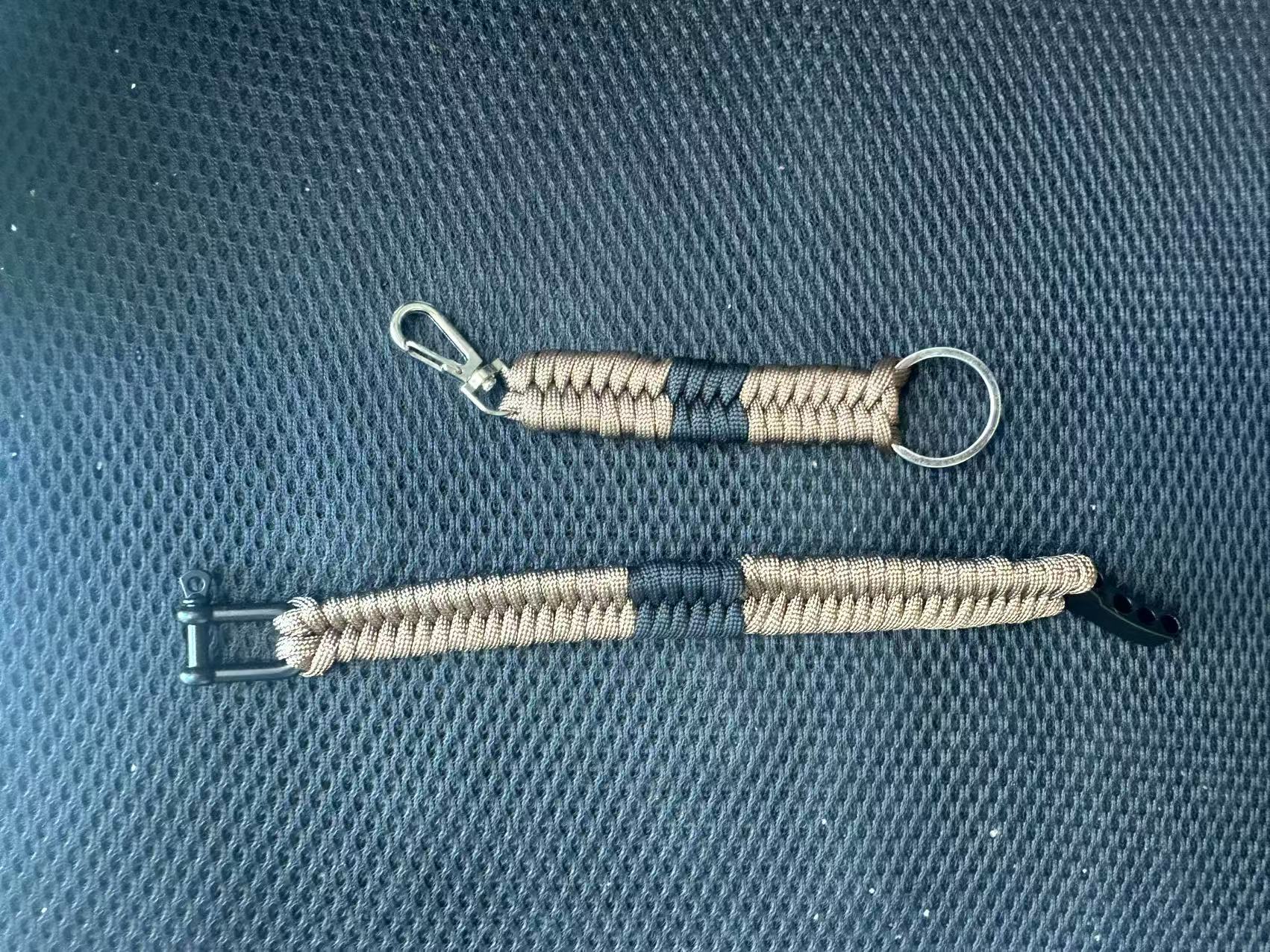 Brazilian Jiu-Jitsu Ranking Parachute Rope Set Adjustable Metal Carabiner and Keychain Outdoor Survival Camping Climbing: Brown