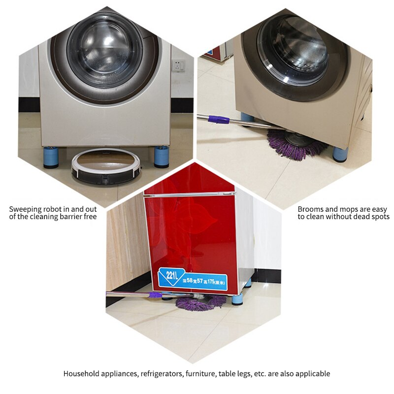4 Pcs Anti Vibration Feet Pads Washing Machine Rubber Mat Anti-Vibration Pad Dryer Universal Fixed Non-Slip Pad
