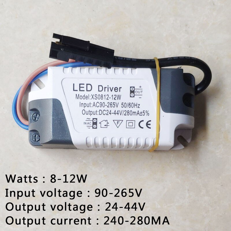 LED Driver 300mA 280mA 3W 5W 12W 15W 18W 24W 30W 36W 50W LED Power Supply Unit AC85-265V Lighting Transformers For LED Lights: 8-12W