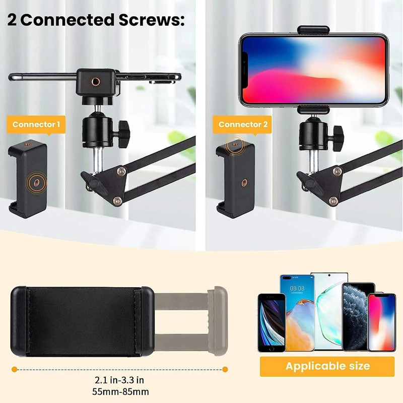 FANGTUOSI Tripods Phone Camera tripod Table Stand Set Photography Adjustable With Phone Holder For LED Ring Light
