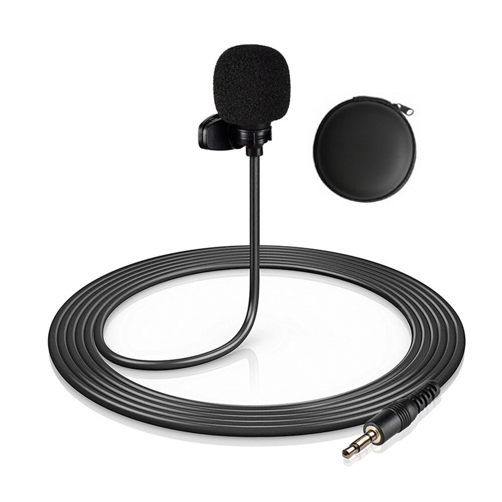 Mini Microphone Clip-on Lapel Lavalier Condenser Microphone with 4-Pin 3.5mm Plug 3 Meters Cable for Live mic for Computer