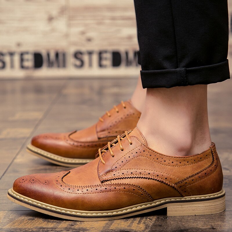 Chaussures pour hommes, chaussures habillées classiques, chaussures d'affaires formelles, chaussures en cuir rétro, chaussures richelieu pour hommes, chaussures à lacets, calzado hombre