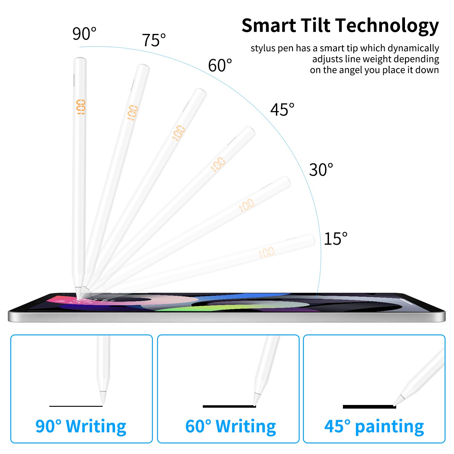 Voor Apple Potlood Ipad 23th Gen Bluetooth Stylus Pen Voor Ipad Tekening Touch Pen Voor Ipad met Power-Display