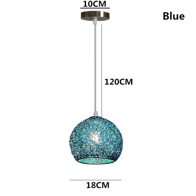 Modern aluminium metall  e27 led taklampa macaron enkelhuvud pendellampa för trappa matsal vardagsrum studie hotell: Blå
