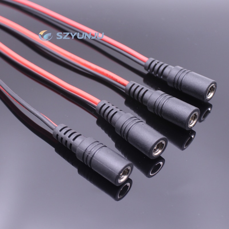 18 AWG 28cm Male Female jack cable adapter plug power supply 5.5 * 2.1mm 12V DC Connectors Set for LED Strip Light CCTV Camera