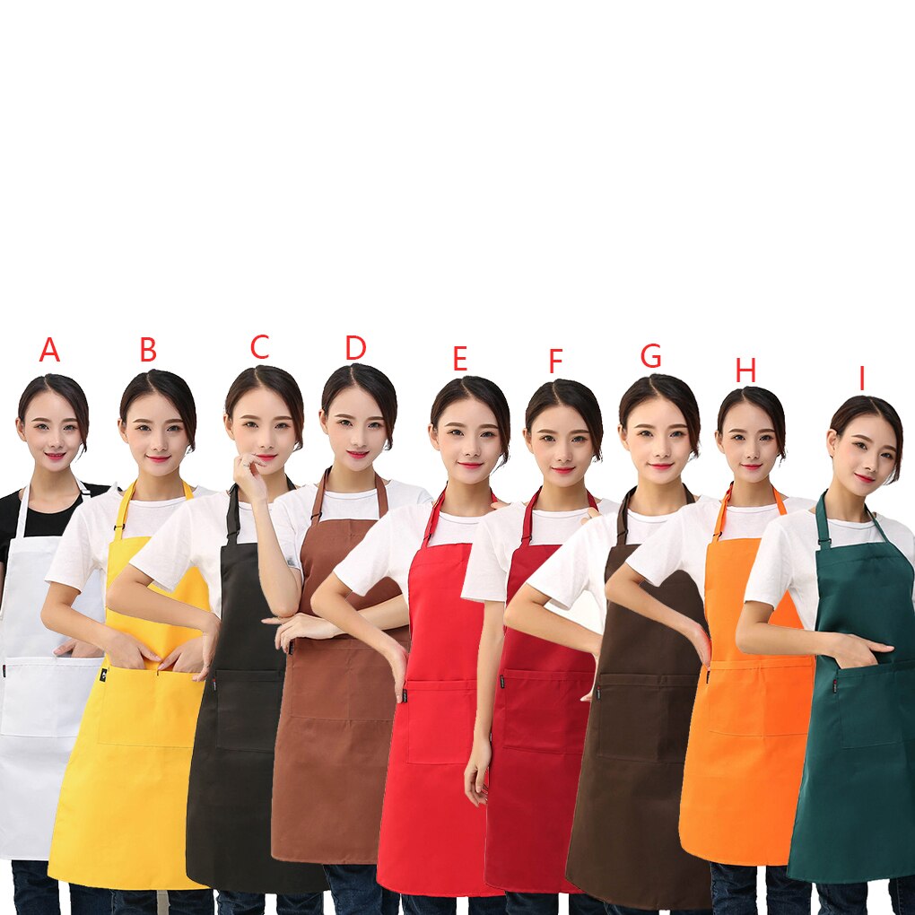 2pcs Unisex Work Apron For Men Black Apron Bib Adjustable Cooking Kitchen Restaurant Aprons For Woman With Pockets