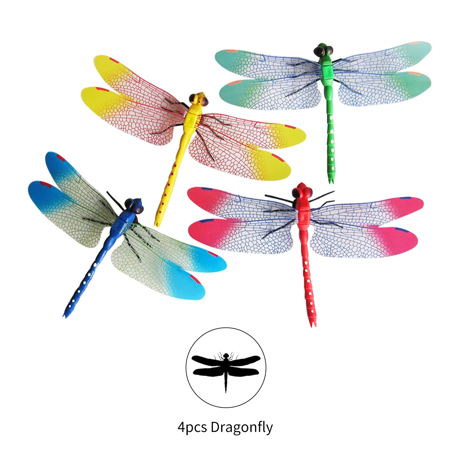 Koelkast Sticker Pvc Dragonfly Shape Muurtattoo Muursticker Afneembare Thuis Kwekerij Outdoor Hekken Tuin Gazon Diy Decor 4 Stuks: 1