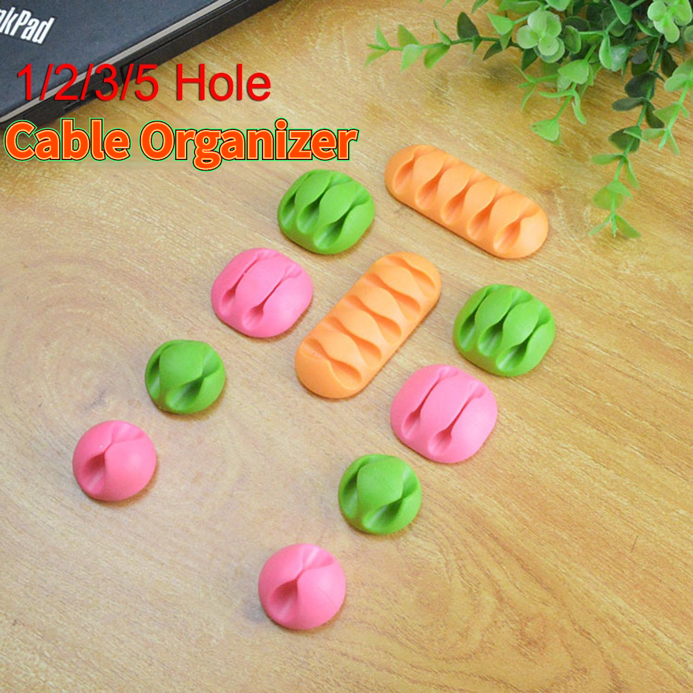 5 Hole Silicon Telefoon Kabels Organizer Computer Cord Opslag Desktop Opladen Draad Aux Kabel Usb Lijn Organisatoren Management Clips