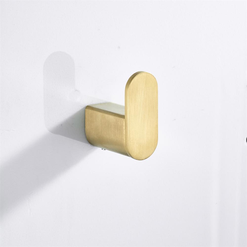 Brushed Gold Towel Rack,Towel Bar, SUS304 stainless steel Hardware set,Robe Hook,Toilet Brush Gold Brushed Bathroom Accessories: Robe Hook