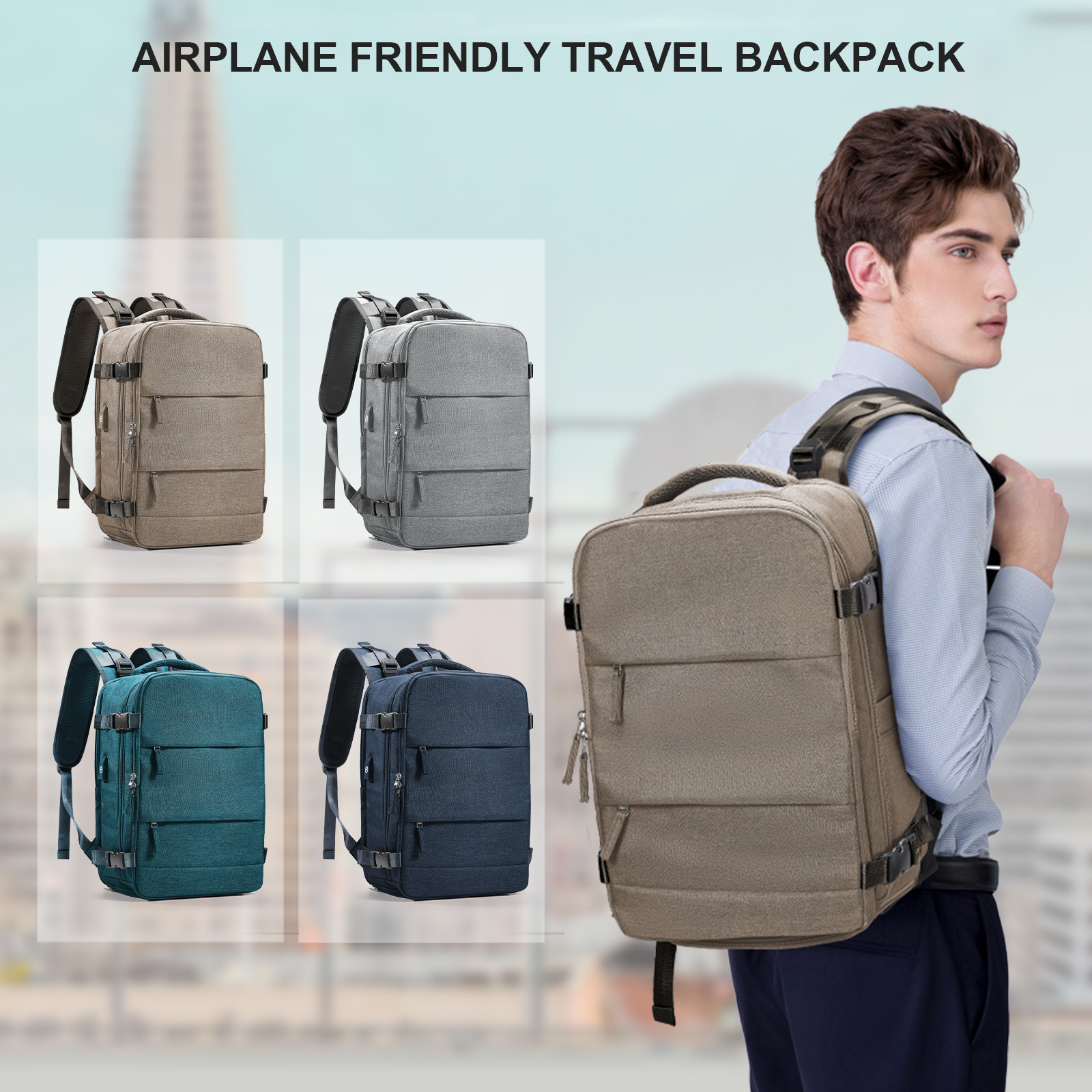 Torba kabinowa, 40*20*25, plecak podróżny, plecak męski, torba podróżna służbowa, torba na komputer dla studentów, wielokolorowa