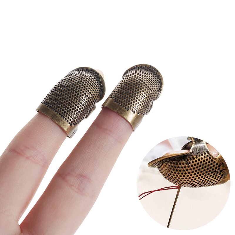 1PC Retro Style Thimble Sewing Accessories Finger Guard Brass Metal Handmade Crafts Household DIY Sewing Tool Needlework Storage
