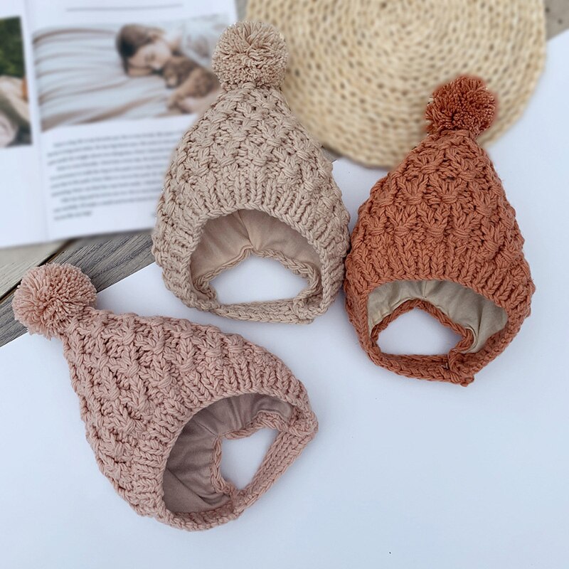 hiver bébé fille chapeau Pom Pom tricot épais enfants chapeau bébé garçon casquette Elf enfant en bas âge chapeaux 1PC