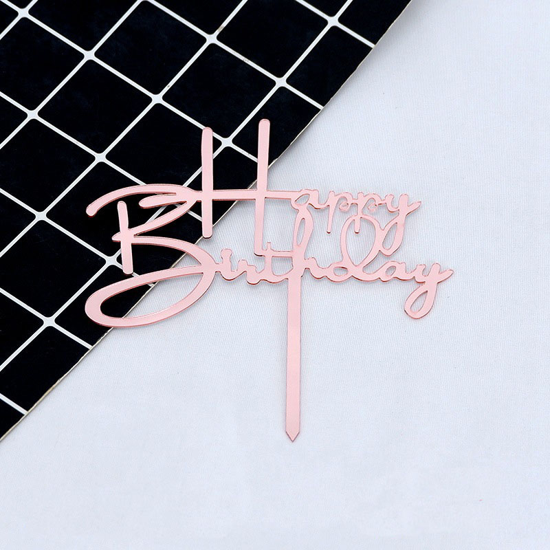 10Pcs/Pack Gold Silver Acrylic Cake Toppers Happy Birthday Cake Toppers For Womens Mens Kids Birthday Party Decor Baby Shower