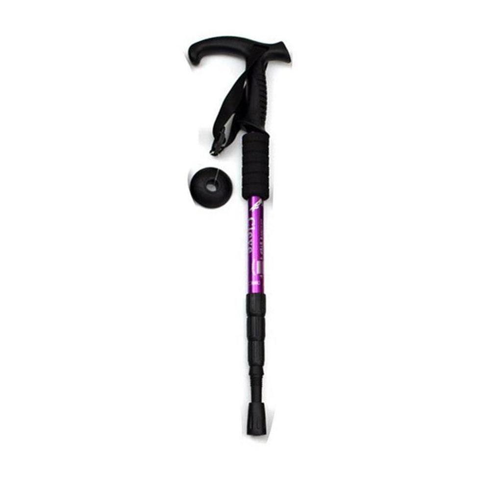 Telescopic Trekking Walking Hiking Stick Pole Adjustable Length Anti-Shock Outdoor Hiking Crutches Walking Cane Camp Baton: F