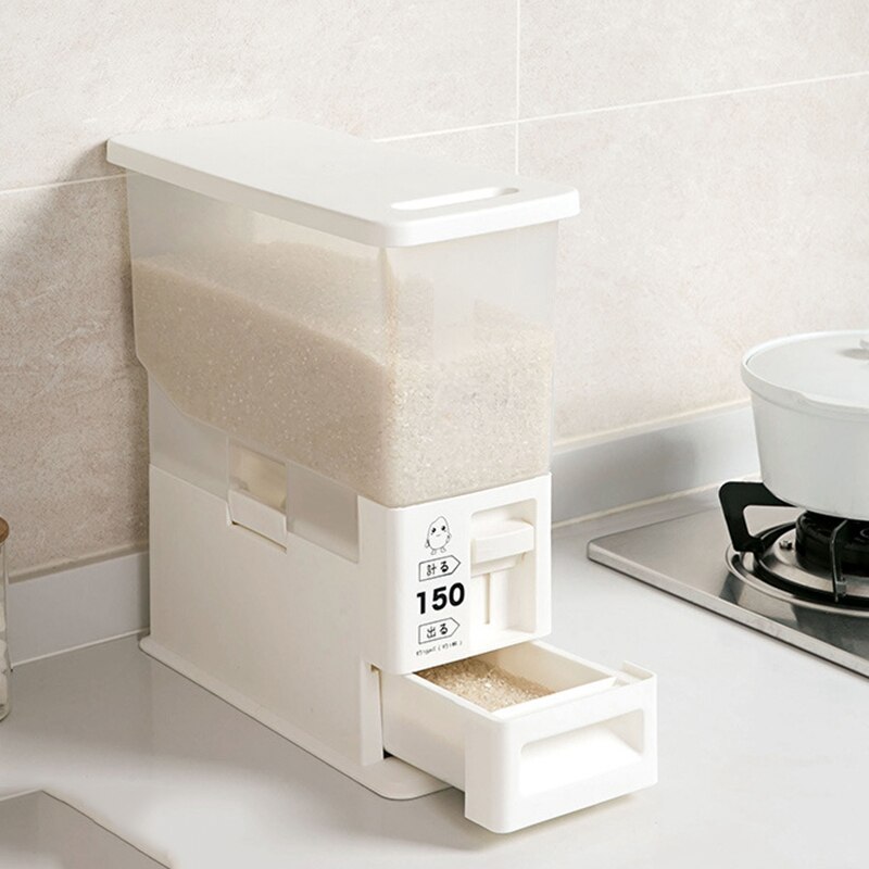 5kg ris dispenser, ris opbevaringsbeholder, måling ris cylinder, fugtighedsbestandig insekt-bevis forseglet ris tønde