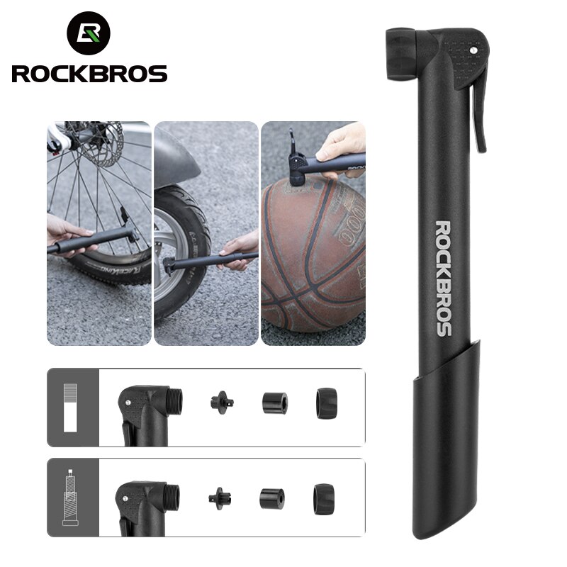 Rockbros Bike Pomp 80PSI Schrader Presta Ventiel Bicyle Pomp Mtb Road Mini Portable Air Inflator Nylon Fietsen Pomp Accessoires
