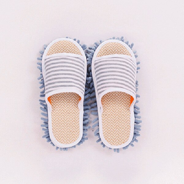 Chanclas para limpieza de suelo, accesorio para limpiar el pie, mopa, zapatos, herramienta de limpieza, 1 par: Gray Stripe / M