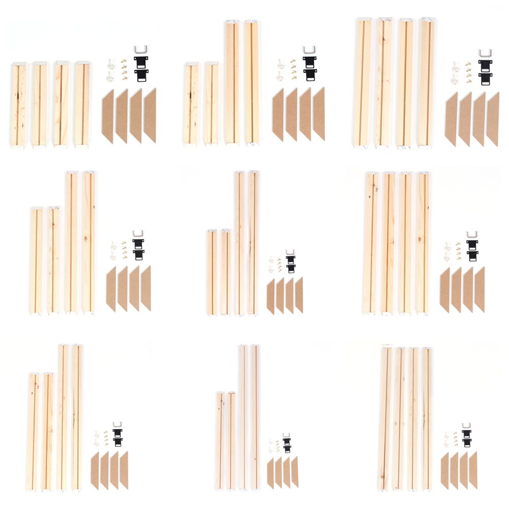 Natural Solid Wood DIY Picture Canvas Frames Accessories Kit Photo Poster Stretcher Bars for Oil Diamond Painting Wall Art Decor