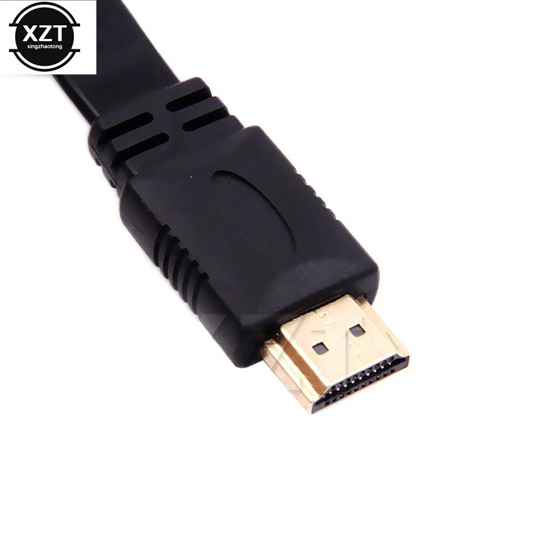 Czarny 30-centymetrowy krótki kabel Full HD zgodny z HDMI Obsługa wtyczki 3D męskiej na męską Płaski kabel do audio-wideo HDTV TV Wysoka jakość