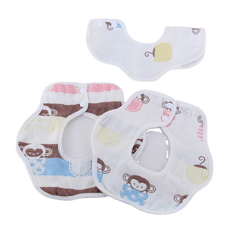 1Pcs Baby Bibs 360 Degree Rotation 6 Layers Gauze Muslin Baby boys Bandana Burp Cloth Soft Newborn Girl Saliva Towel Baby Stuff