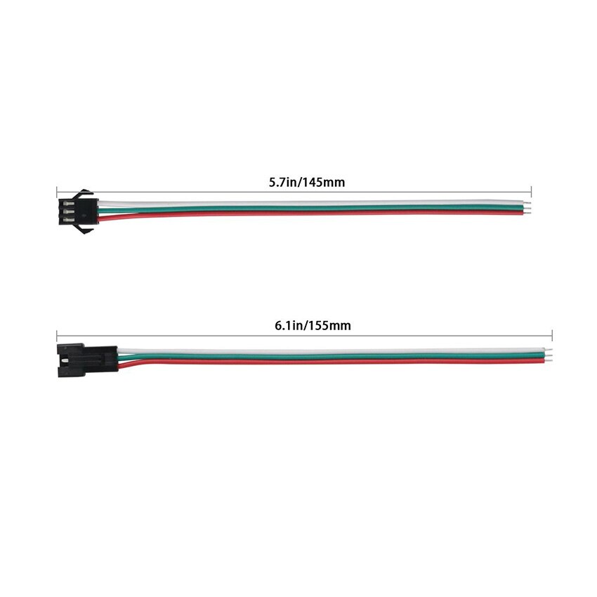 2Pin 3Pin 4Pin JST SM Male Female Plug Connector Cable Wire For WS2812B WS2812 WS2811 LED Strip Lamp Wire Quick Connectors