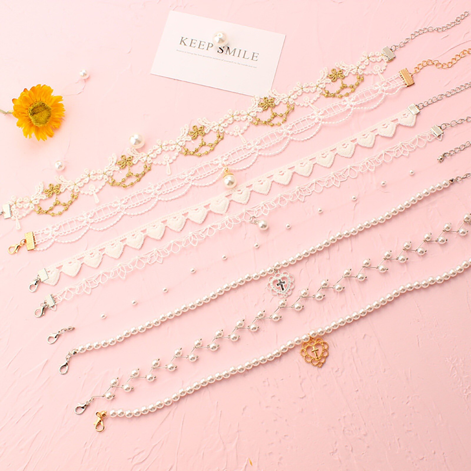 Gioielli con collana girocollo di perle dolci per donne di moda perline romantiche girocolli a catena regalo di compleanno gioielli per feste